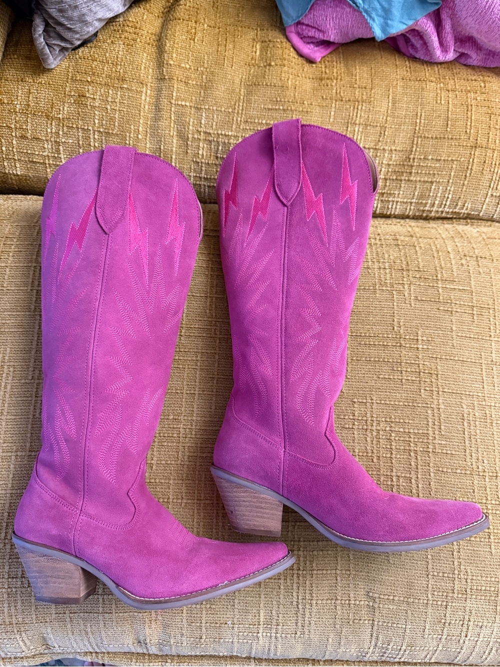 Women’s Dingo Pink Suede Western Knee-High Boots
